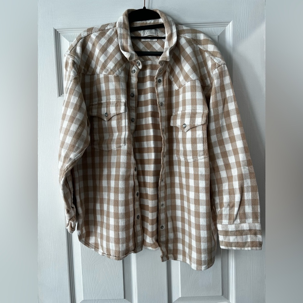 Gingham Snap Front Shacket